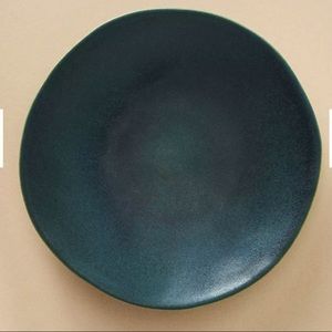 Anthropologie Teal Stone Dinner Plates